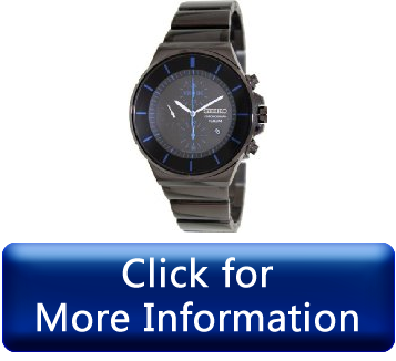 Seiko Mens SNDD59 Grey StainlessSteel Quartz Watch with Black Dial Some